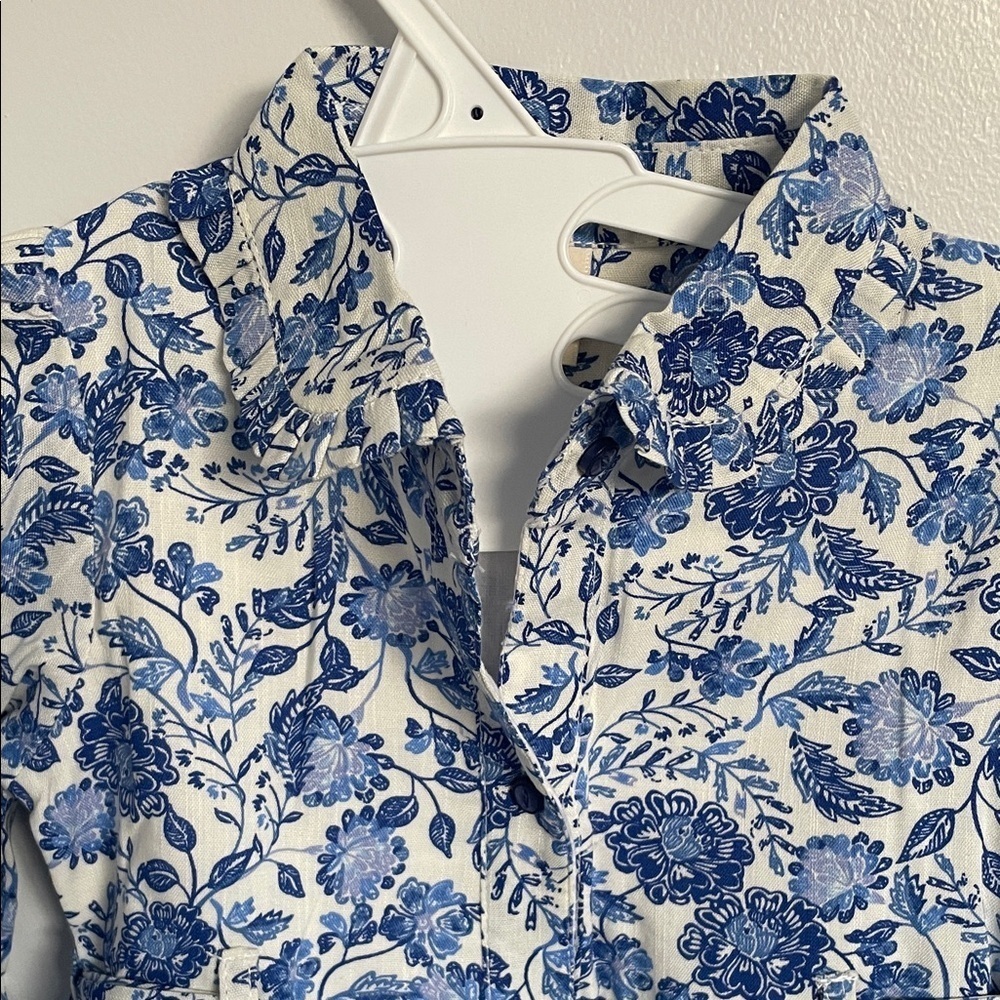 Baby girl Floral Blue and White size 9-12 months dress - Picture 2 of 10